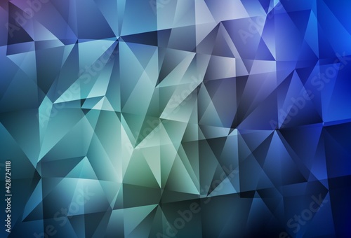 Light BLUE vector template with crystals, triangles. © smaria2015