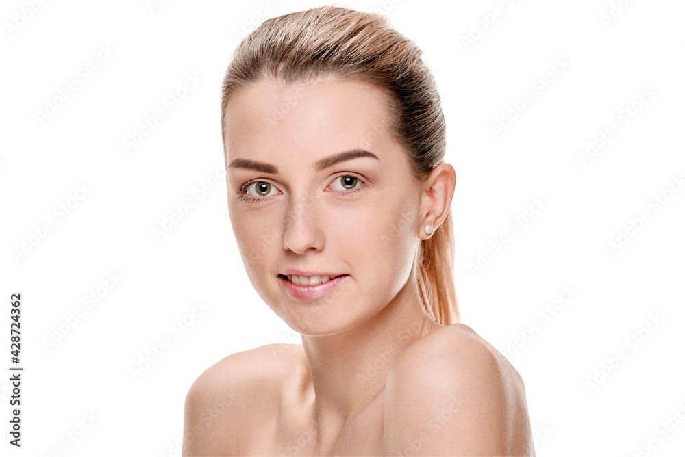 Young natural woman with clean healthy face skin Young natural woman with clean healthy face skin