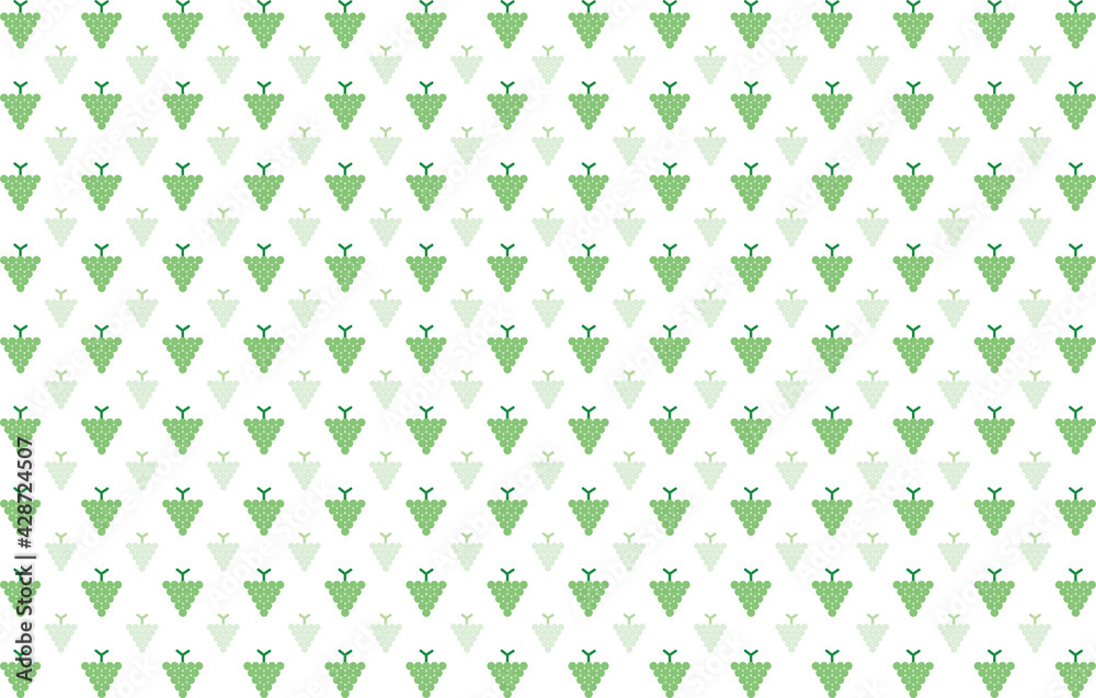 背景素材 シンプルなぶどうのパターン柄 緑 Stock Vector Adobe Stock