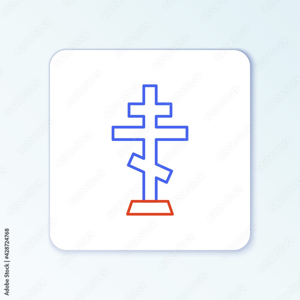 Line Christian cross icon isolated on white background. Church cross. Colorful outline concept. Vector Line Christian cross icon isolated on white background. Church cross. Colorful outline concept. Vector