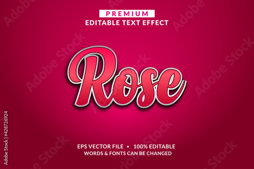 Rose Premium Editable Text Effect Font style