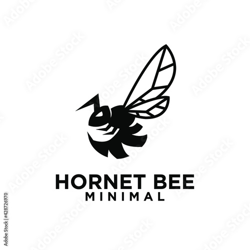minimal hornet bee vector vintage logo