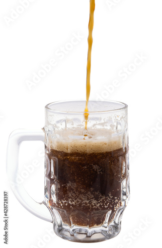 glass of dark beer isolated