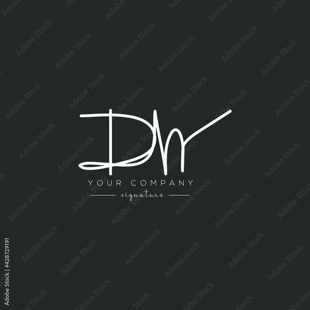 DH initials signature logo. Handwriting logo vector templates and signature concept