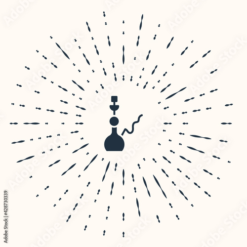 Grey Hookah icon isolated on beige background. Abstract circle random dots. Vector