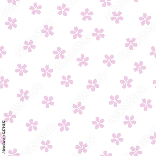 Seamless pattern with pink sakura flowers