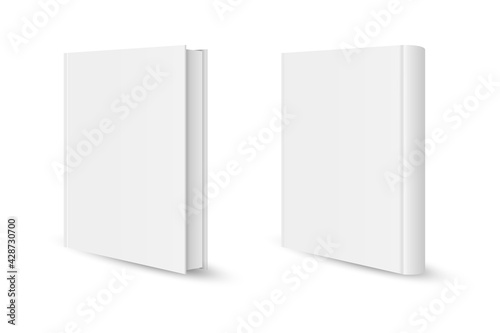 Blank vertical book template. Blank magazine or book cover, brochure booklet. Vector illustration.