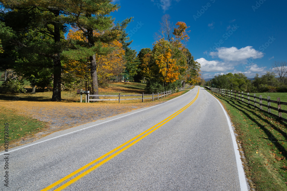 Fototapeta premium Landstrasse im Herbst