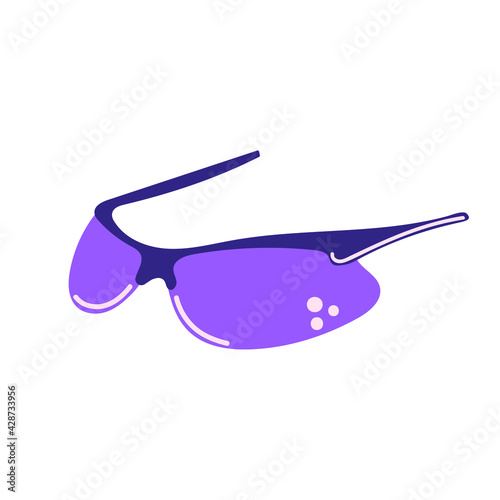 Hand drawn glasses for sports, volleyball, running, cycling. Flat illustration.