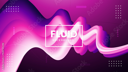 Modern fluid background with purple and pink color shapes and light Premium Vector ads