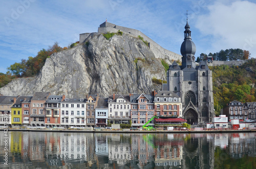 Dinant is a city in Belgium’s Walloon Region. It’s on the banks of the Meuse River and backed by steep cliffs. 