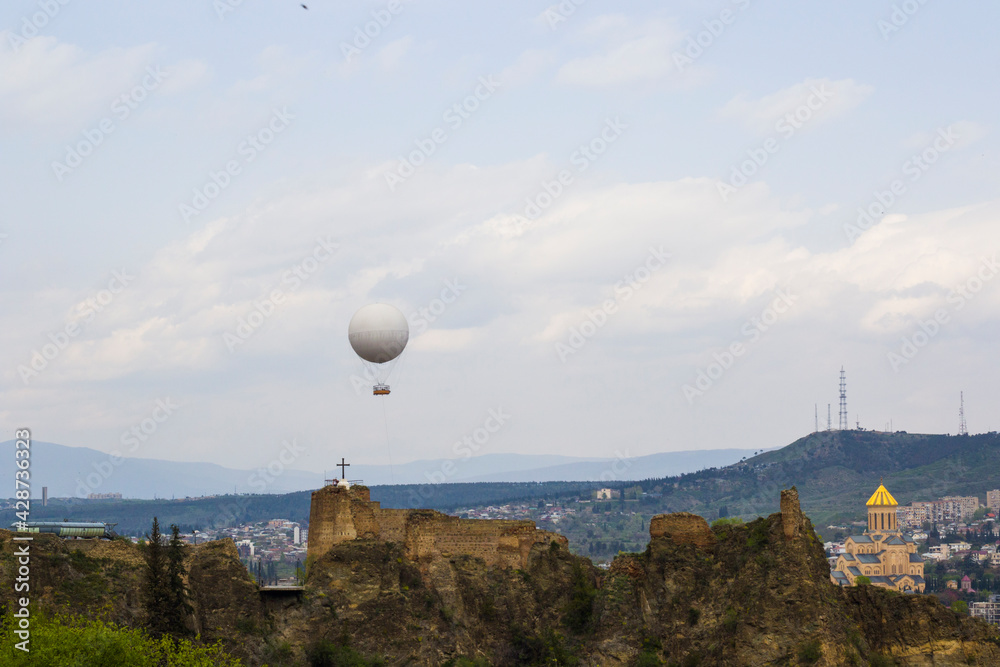 Tbilisi city view and cityscape, capital of Georgia, old famous architecture Tbilisi city view and cityscape, capital of Georgia, old famous architecture