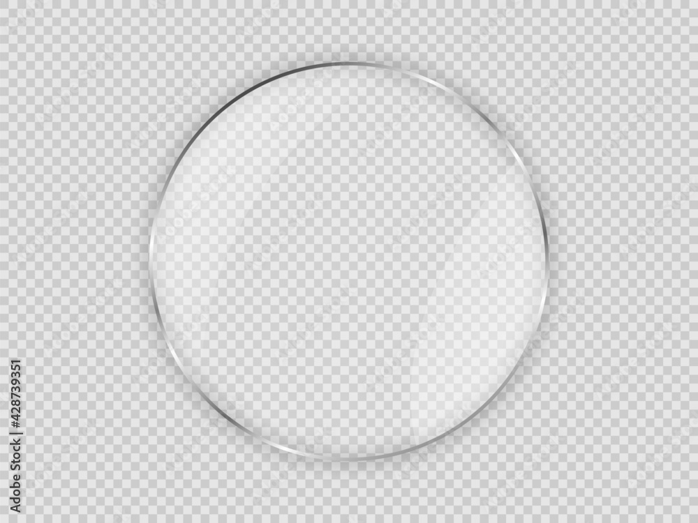 Glass plate in circle frame