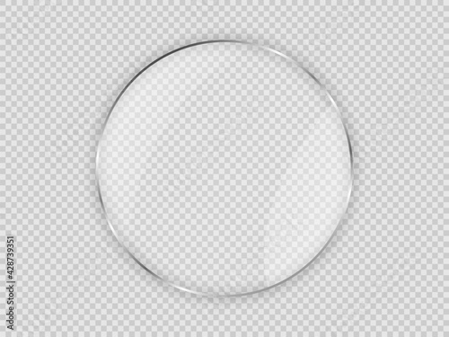 Glass plate in circle frame