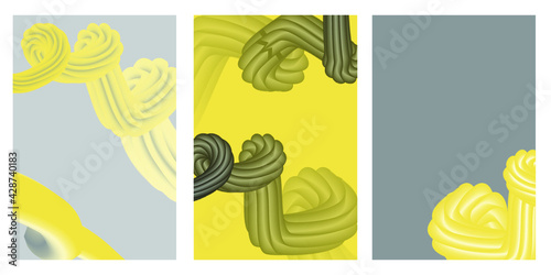 Fluid  color flyer templates. Abstract liquid shapes composition. Modern vector graphic design. 3D effect with gradient.