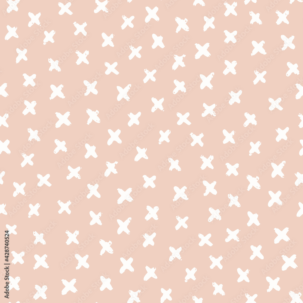 Hand drawn textured doodle seamless pattern. Vector micro texture for background.