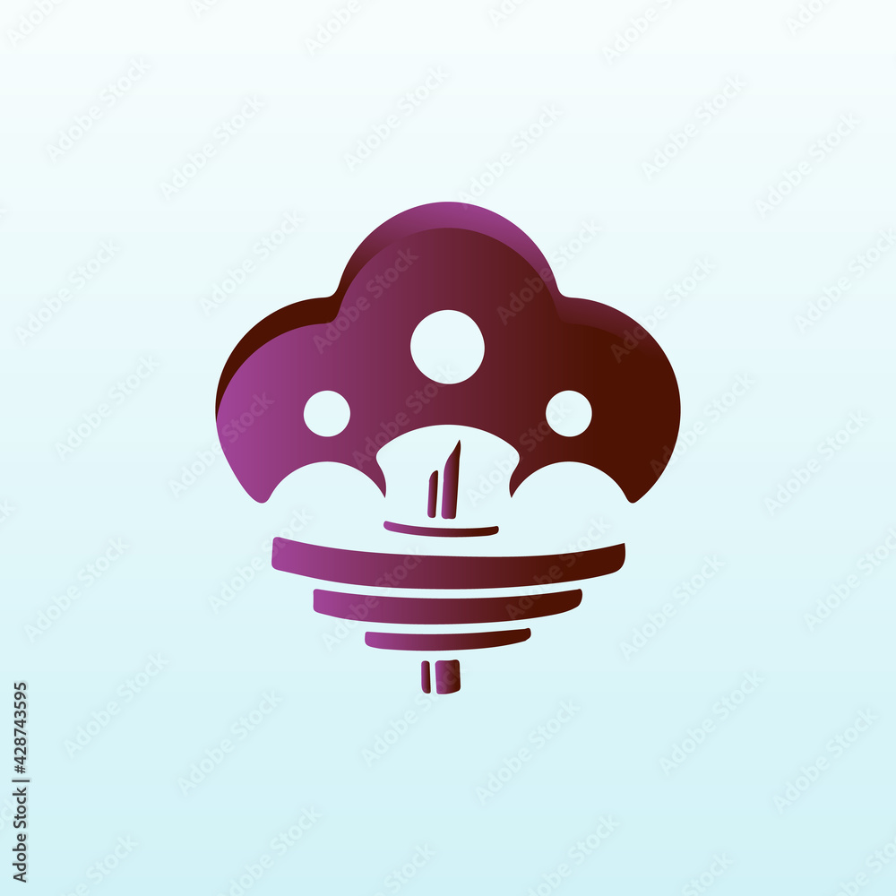 Cloud vector logo design with fitness icon Cloud vector logo design with fitness icon