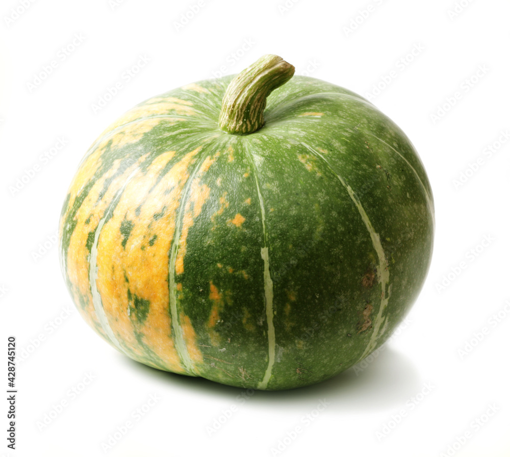 Yellow-green pumpkin isolated on a white background. Yellow-green pumpkin isolated on a white background.