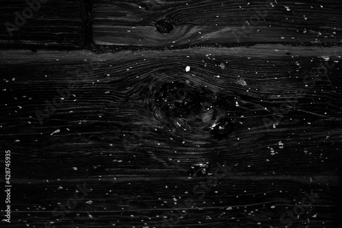 Black background of wooden textured wall 