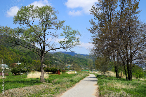 Trail along the Bukhan River side, Daeseong-ri National Tourist Site, Gapyeong, South Korea