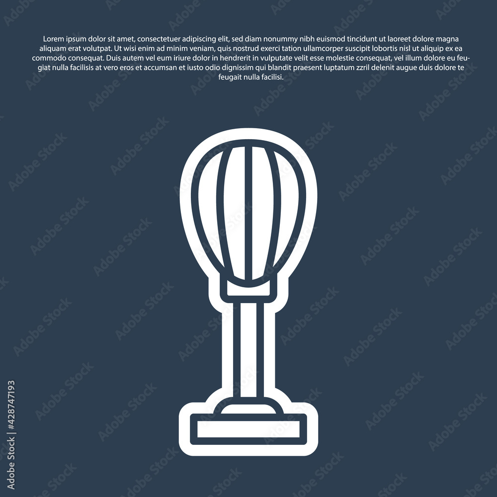 Blue line Punching bag icon isolated on blue background. Vector Blue line Punching bag icon isolated on blue background. Vector