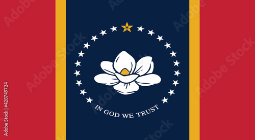 Mississippi state USA flag new