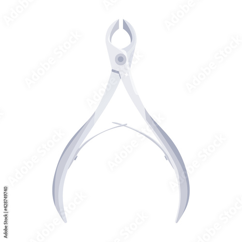 Cuticle nippers. Manicure tools. Vector realistic flat illustration. Manicure accessory. Hands and nail treatment.