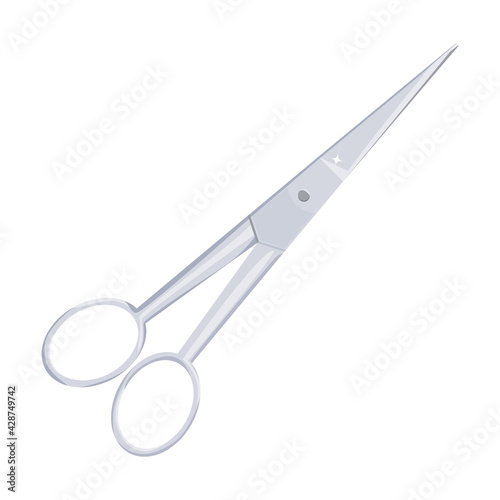 steel scissors for manicure. Manicure tools. Vector realistic flat illustration