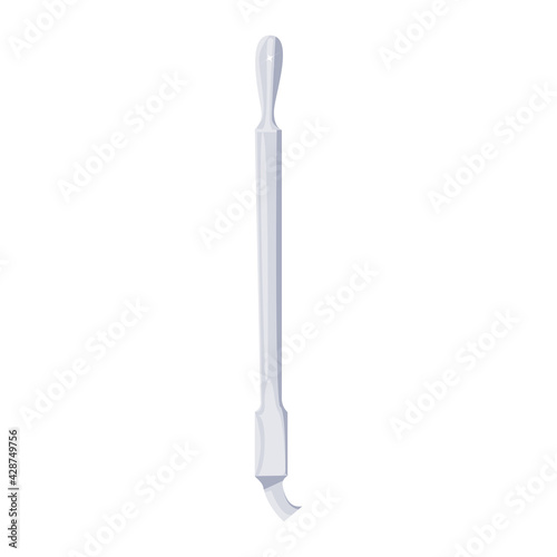 Manicure accessory. Hands and nail treatment.  Manicure Scraper. Manicure and pedicure tools. Vector realistic flat illustration