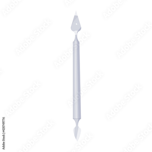 Manicure Scraper. Manicure and pedicure tools. Vector realistic flat illustration