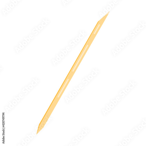 Manicure wooden pusher- orange stick. Manicure and pedicure tools. Vector realistic flat illustration