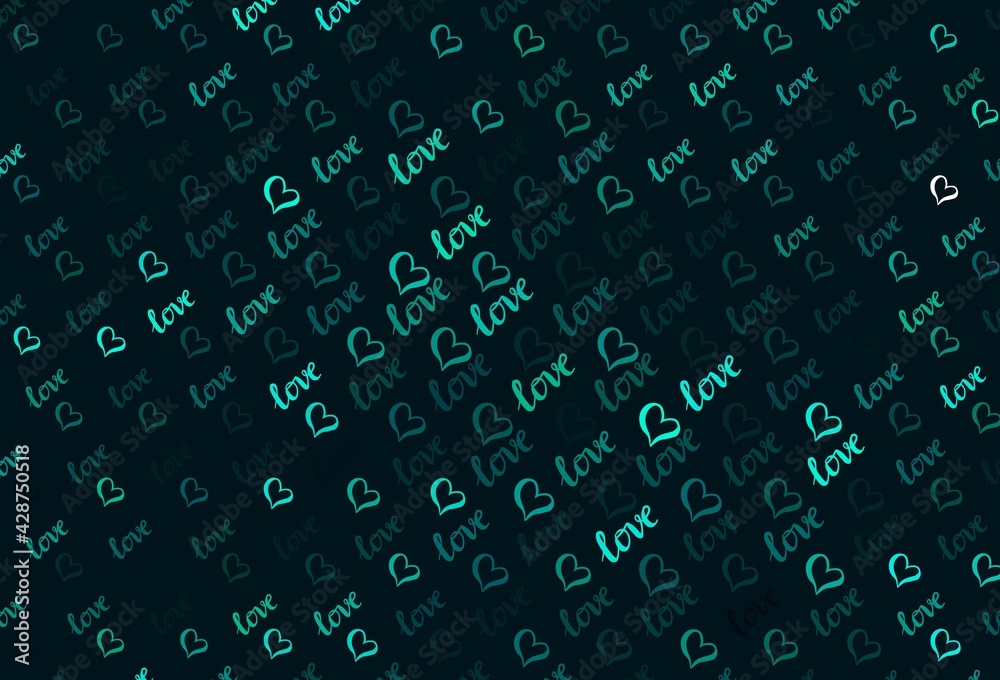 Light Green vector backdrop with sweet hearts. Light Green vector backdrop with sweet hearts.