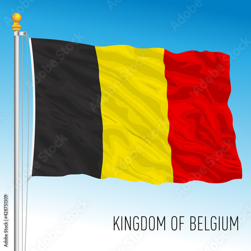 Belgium official national flag, European Union, vector illustration