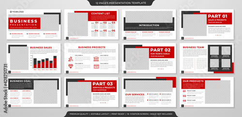 presentation template design with modern and minimalist style use for infographic and annual report 