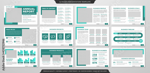 presentation template design with modern and minimalist style use for infographic and annual report 