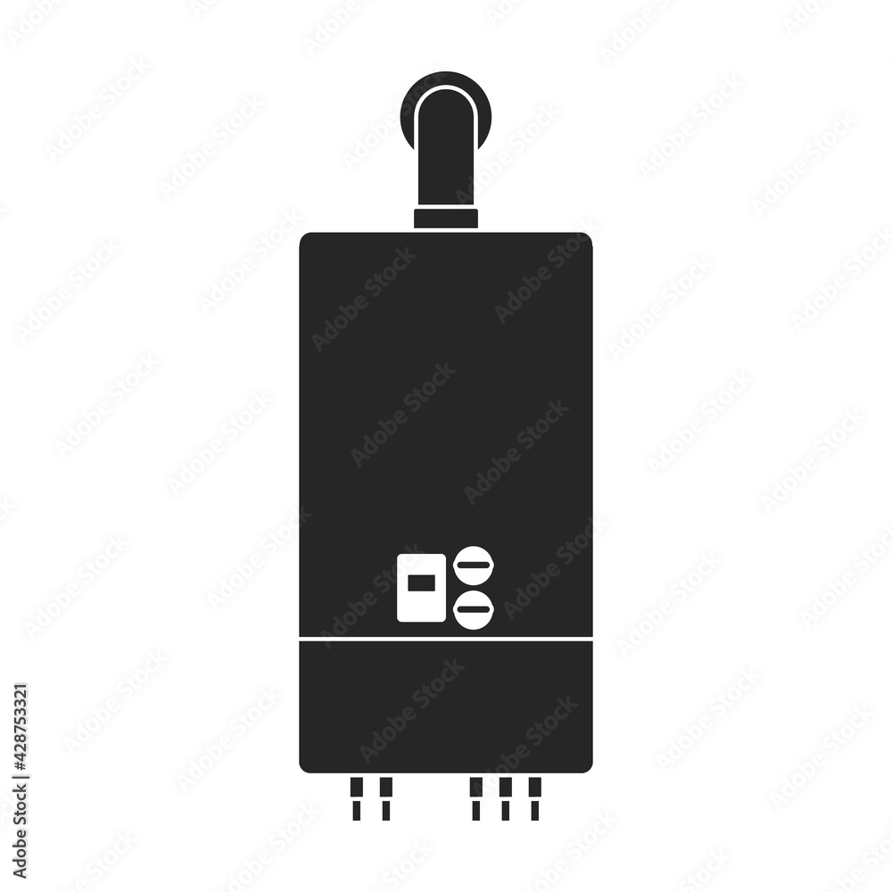 Obraz premium Heater electric vector black icon. Vector illustration heater electric on white background. Isolated black illustration icon of home boiler.