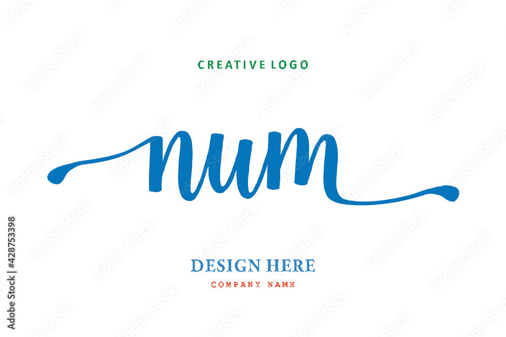 NUM lettering logo is simple, easy to understand and authoritative
