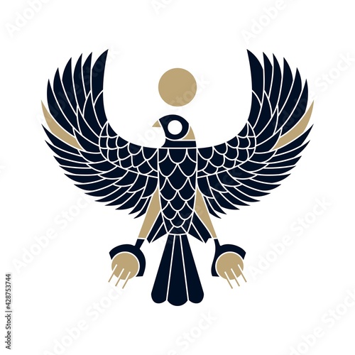 horus falcon bird egyptian logo vector icon illustration