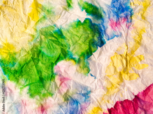 Aquarelle Texture. Authentic Brushed Art. Abstract Splash.Tie Dye Patchwork. Pastel Multicolor Dirty Art Background. Handmade Dirty Art. Watercolor Print. Watercolor Pattern. Yellow Tie Dye Grunge.