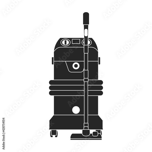 Vacuum cleaner vector black icon. Vector illustration robot carpet on white background. Isolated black illustration icon of vacuum cleaner .