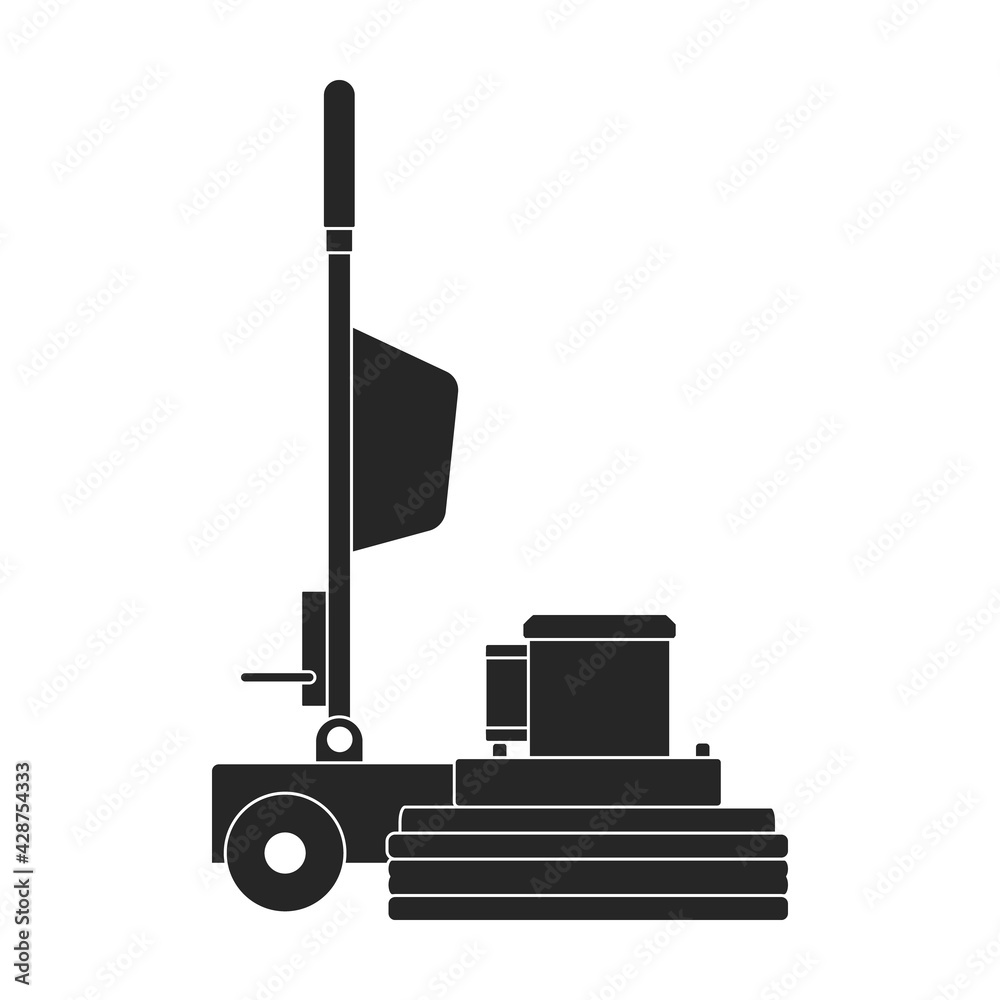 Fototapeta premium Vacuum cleaner vector black icon. Vector illustration robot carpet on white background. Isolated black illustration icon of vacuum cleaner .