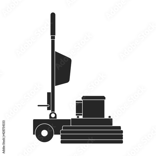 Vacuum cleaner vector black icon. Vector illustration robot carpet on white background. Isolated black illustration icon of vacuum cleaner .