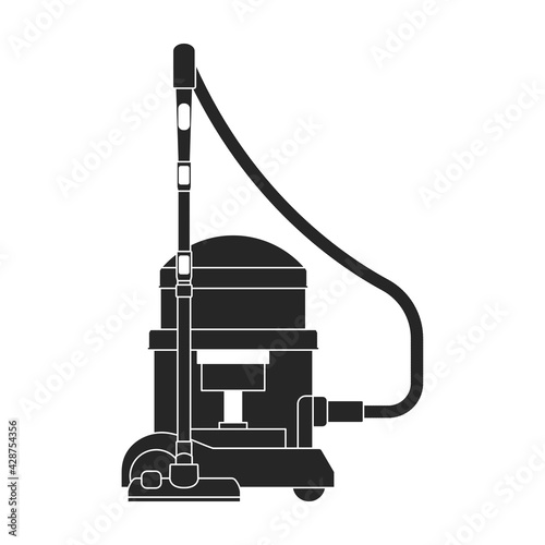Vacuum cleaner vector black icon. Vector illustration robot carpet on white background. Isolated black illustration icon of vacuum cleaner .