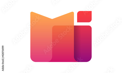 M Alphabet Gradient editable customized Logo for Tech company