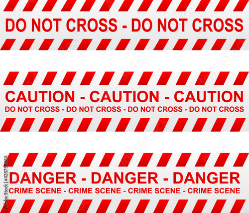 Caution, danger, and police tape attention