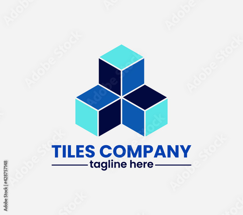 Tiles company logo with construction, tiles floor, decoration, tiler, tiles pattern, tiles, building, and business company logo.