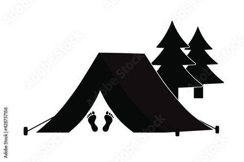 Camping icon. Wild holiday in nature. Vector Illustration.