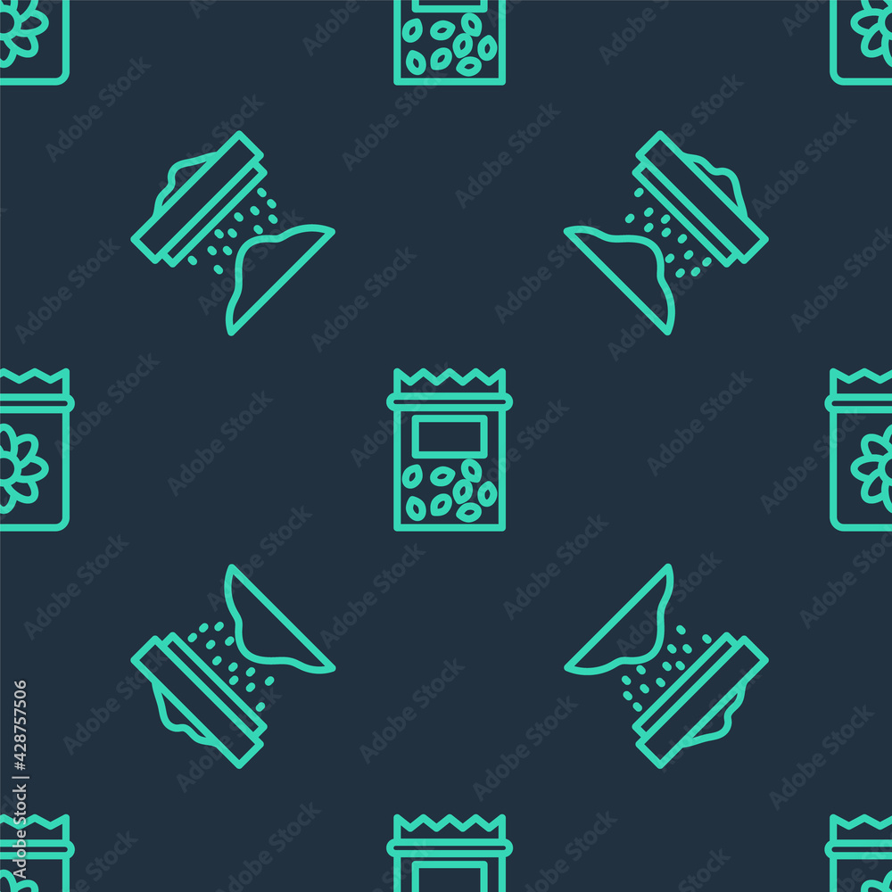 Set line Pack full of seeds of plant, Sifting flour and on seamless pattern. Vector Set line Pack full of seeds of plant, Sifting flour and on seamless pattern. Vector