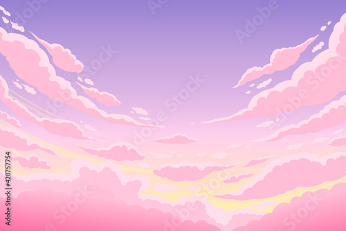 Cloudy sky in the evening. The sweet sky background