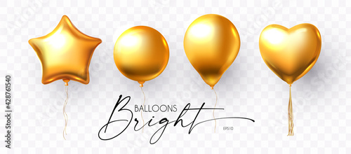 Foil balloons collection. Shining soft decoration set